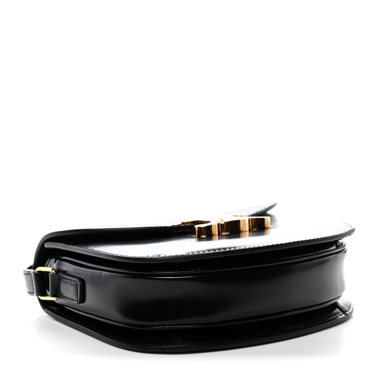 Shiny Calfskin Besace Clea Triomphe Black