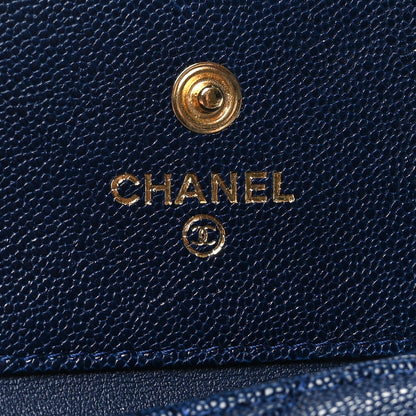 Chanel Caviar Quilted Small Boy Flap Wallet Blue 6 of 9
