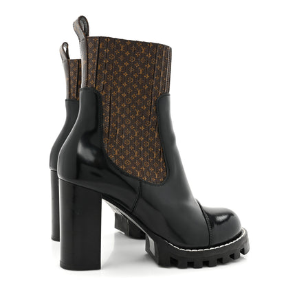 Louis Vuitton Patent Nano Monogram Ankle Star Trail Boots 38.5 Black 5 of 10