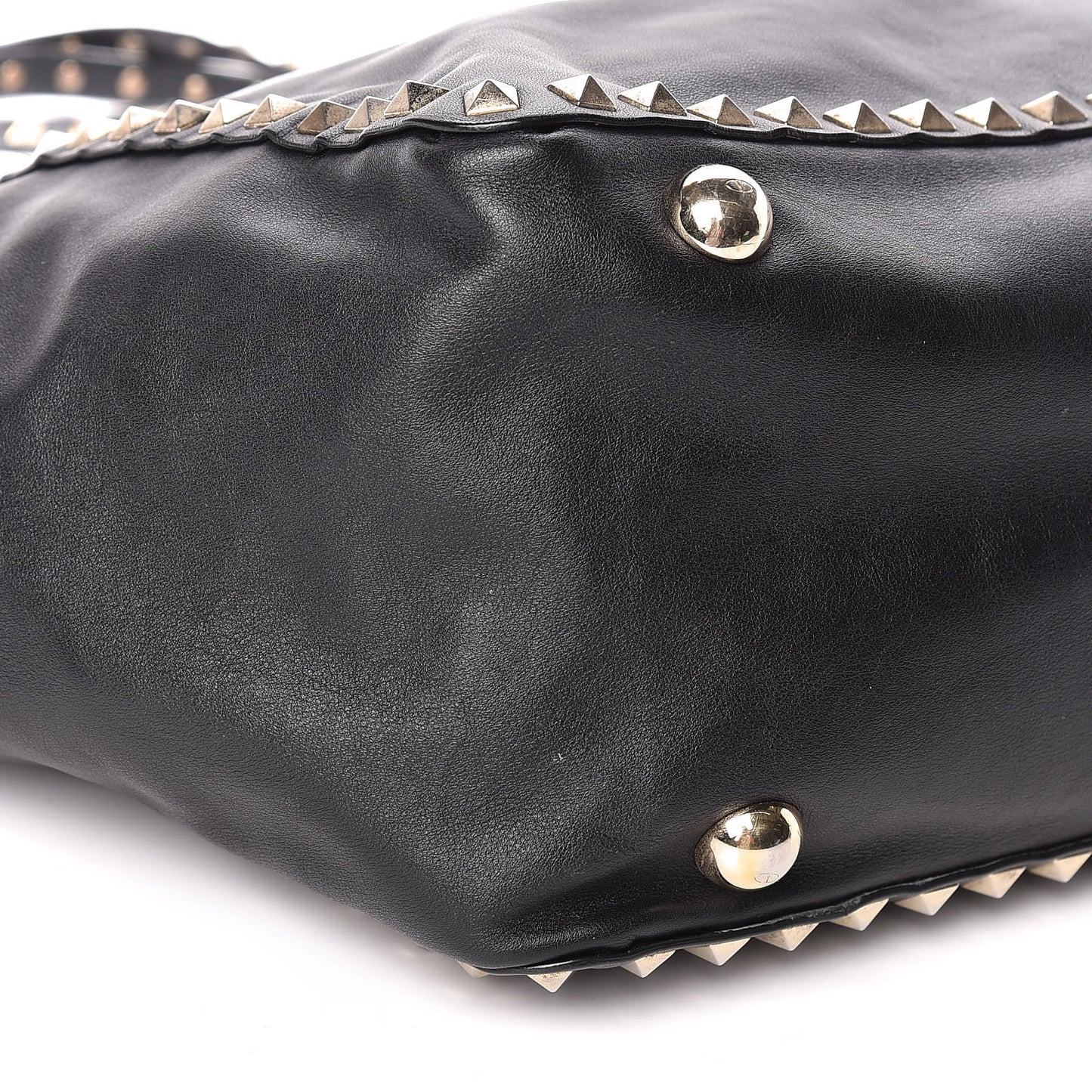 Vitello Medium Rockstud Tote Black