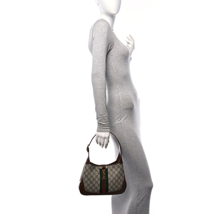 Gucci GG Supreme Monogram Azalea Calfskin Web Small Jackie 1961 Hobo Beige Ebony Brown Sugar 2 of 10