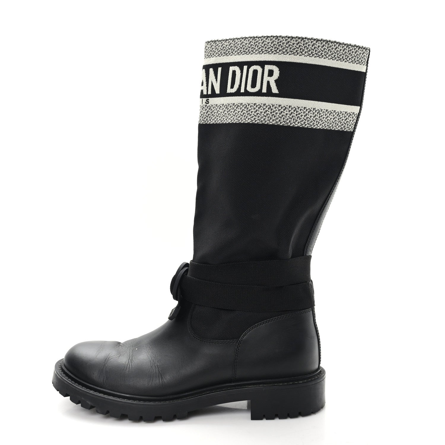 Christian Dior Calfskin Technical Fabric D-Major Boots 39 Black