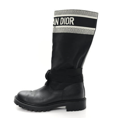 Christian Dior Calfskin Technical Fabric D-Major Boots 39 Black White 1 of 9