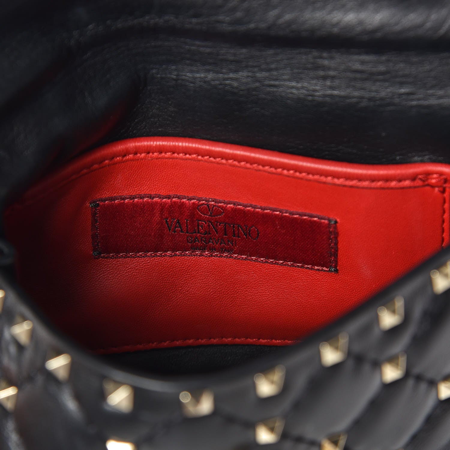 Valentino Garavani Lambskin Small Rockstud Spike Shoulder Bag Black 8 of 8