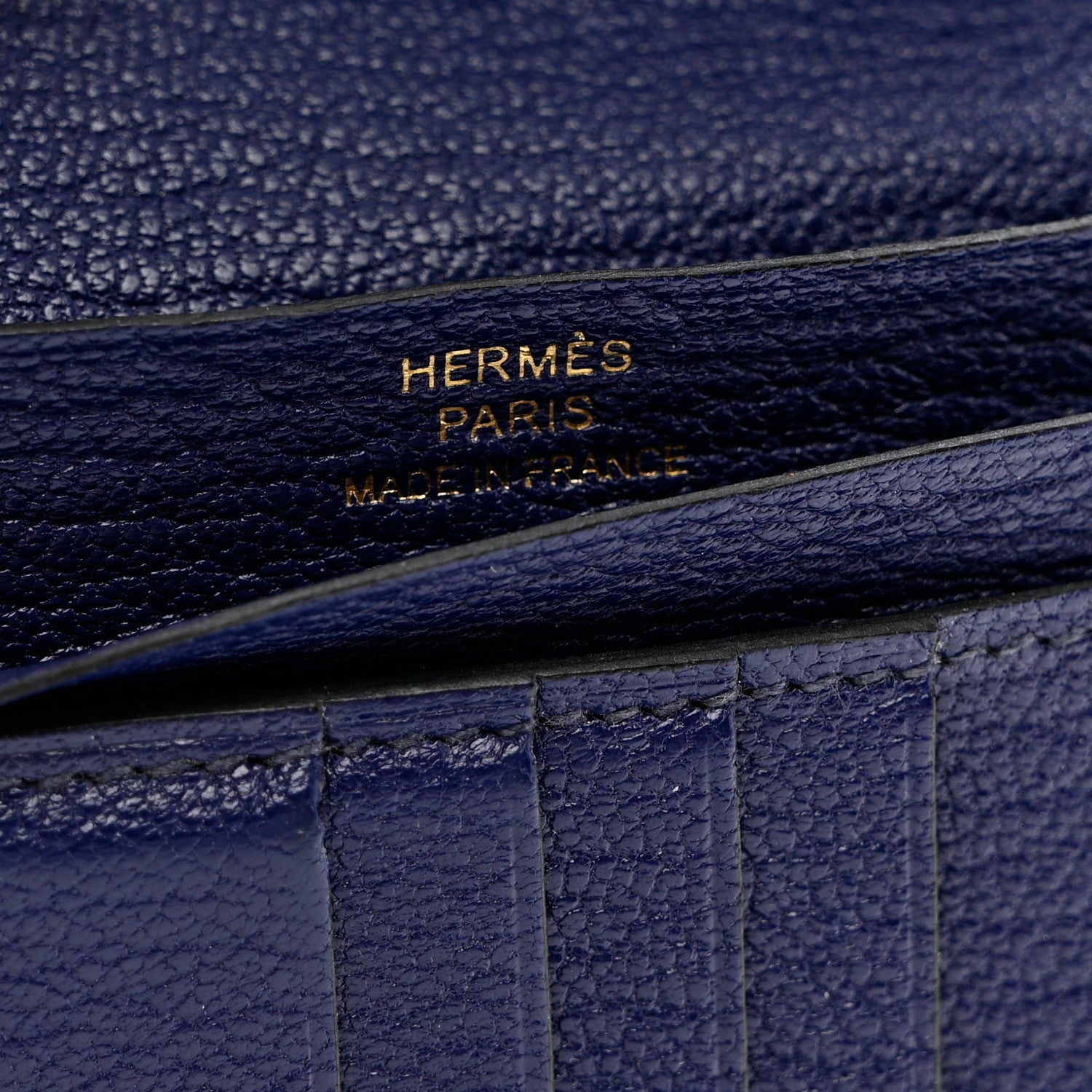 Hermes Chevre Mysore Bearn Compact Wallet Bleu Encre 6 of 9