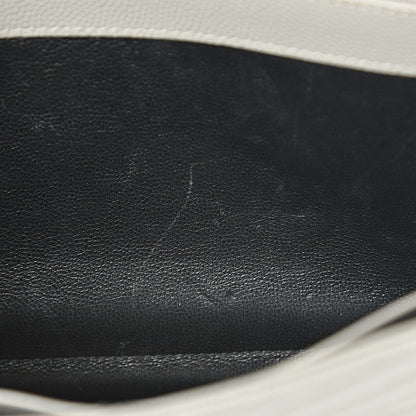 Saint Laurent Grain De Poudre Matelasse Chevron Monogram Chain Wallet Oyster Grey 11 of 13