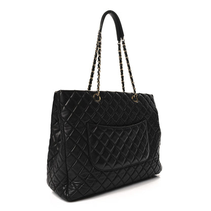 Chanel Lambskin Quilted CC Pocket Shopping Tote Black 3 of 13