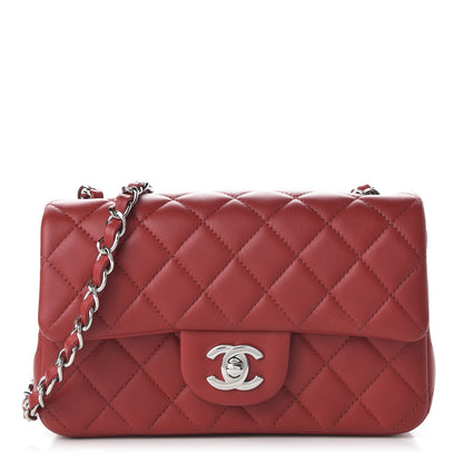 Chanel Lambskin Quilted Mini Rectangular Flap Red 1 of 11