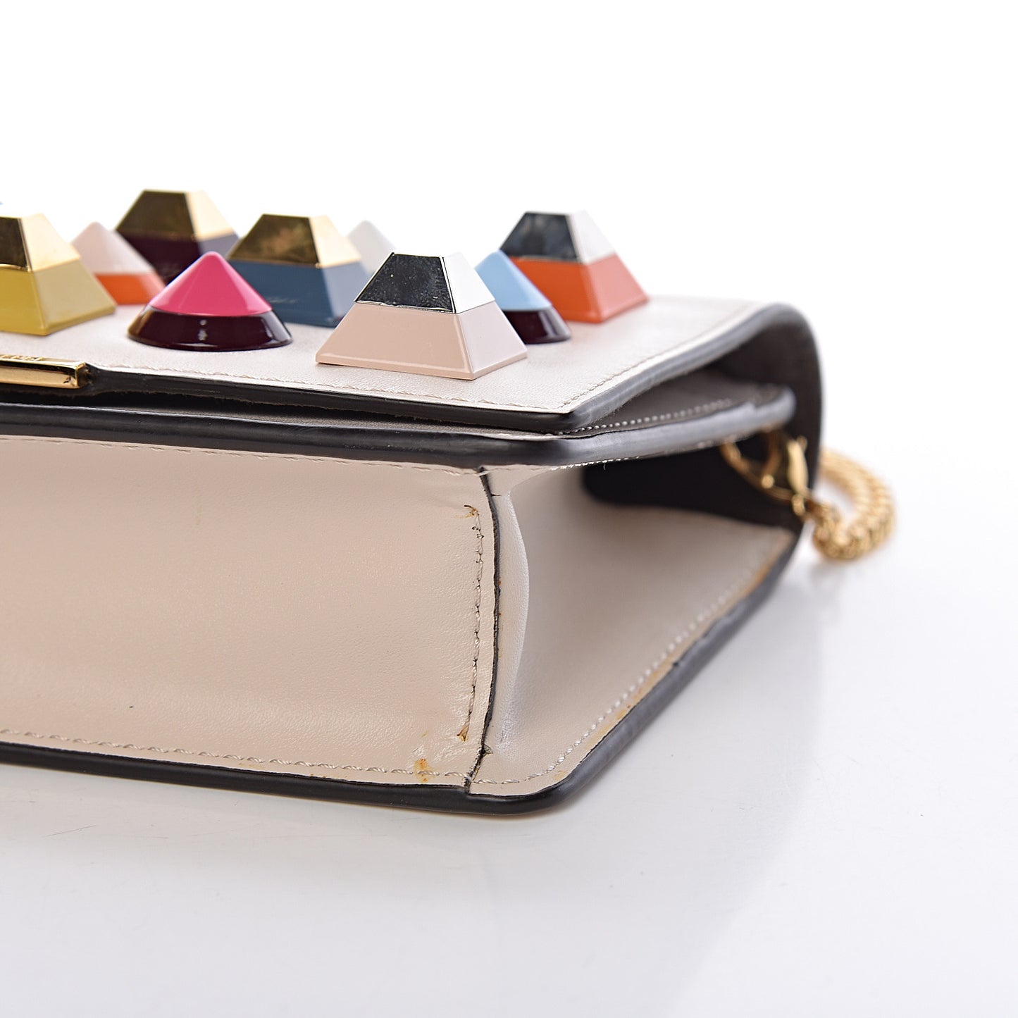 Vitello Liberty Studded Tube Wallet On Chain Camelia Multicolor