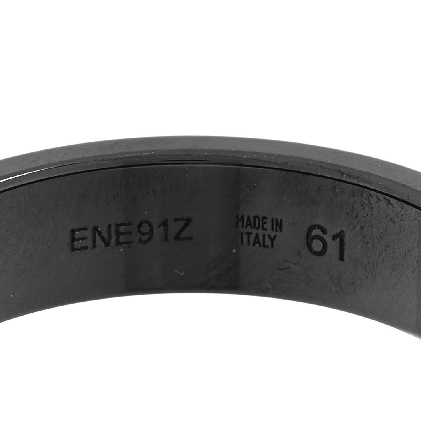18K White Gold Ceramic Diamond B.Zero1 Essential Band Ring 61 9.75 Black