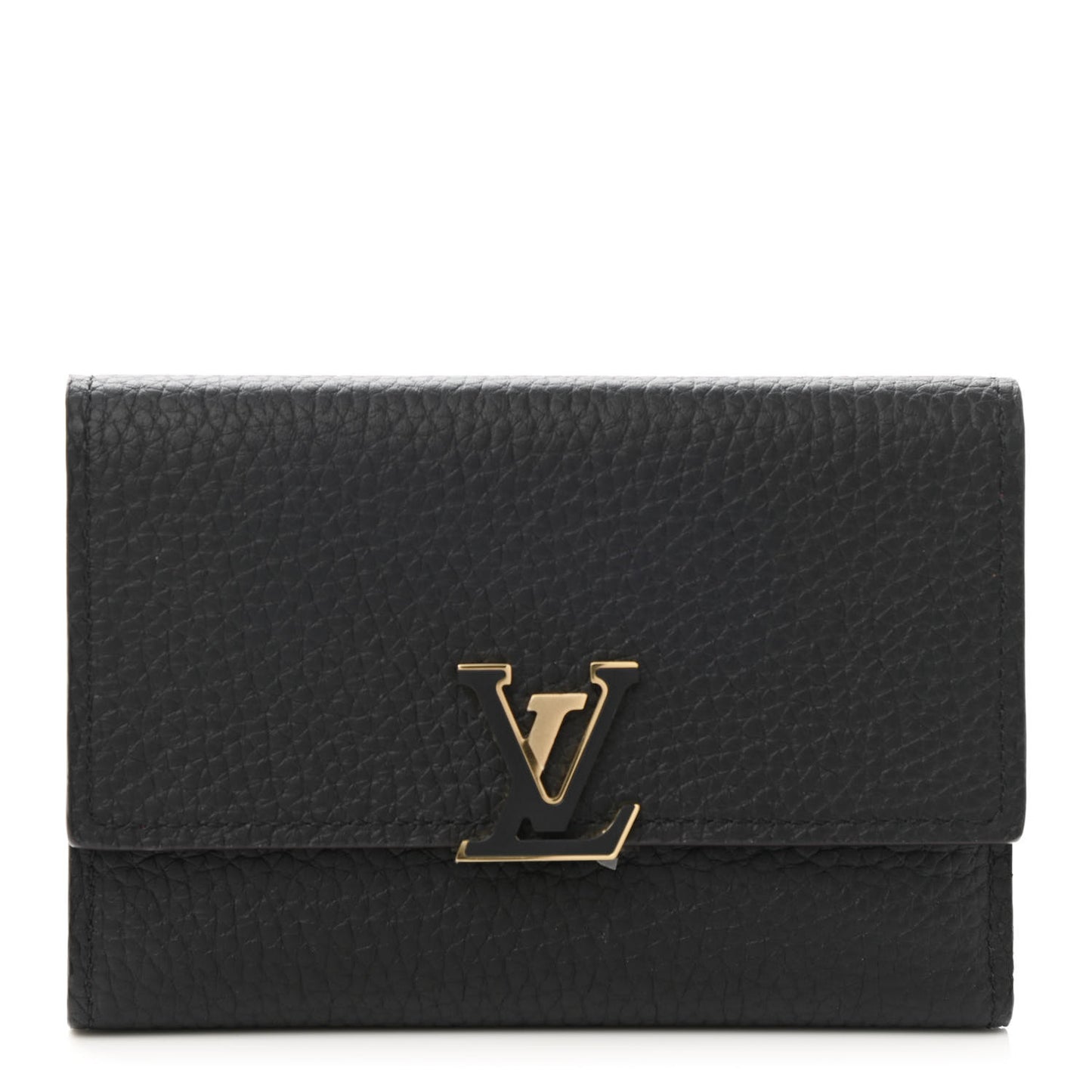 Taurillon Capucines Compact Wallet Black