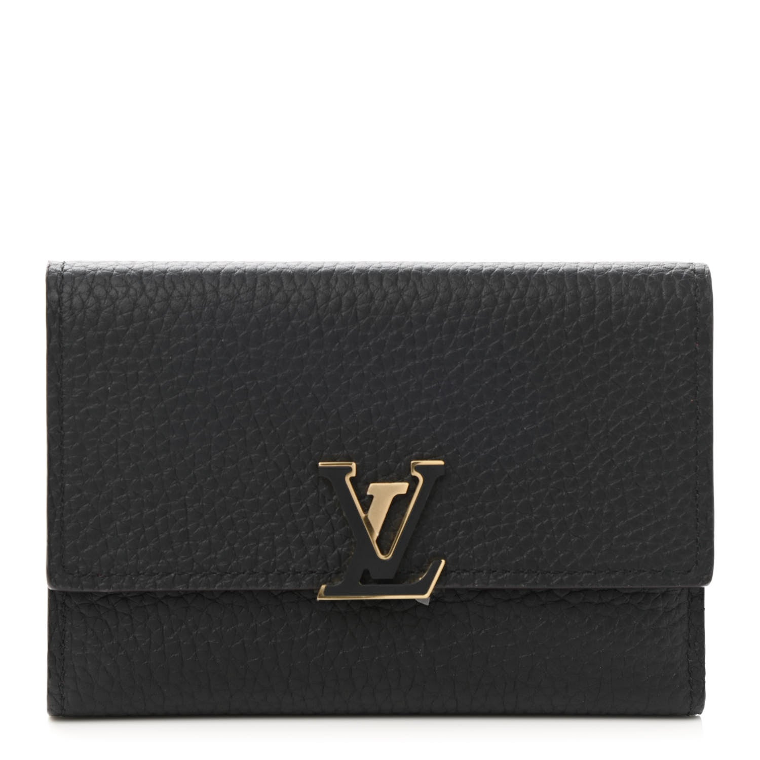 Louis Vuitton Taurillon Capucines Compact Wallet Black 1 of 7