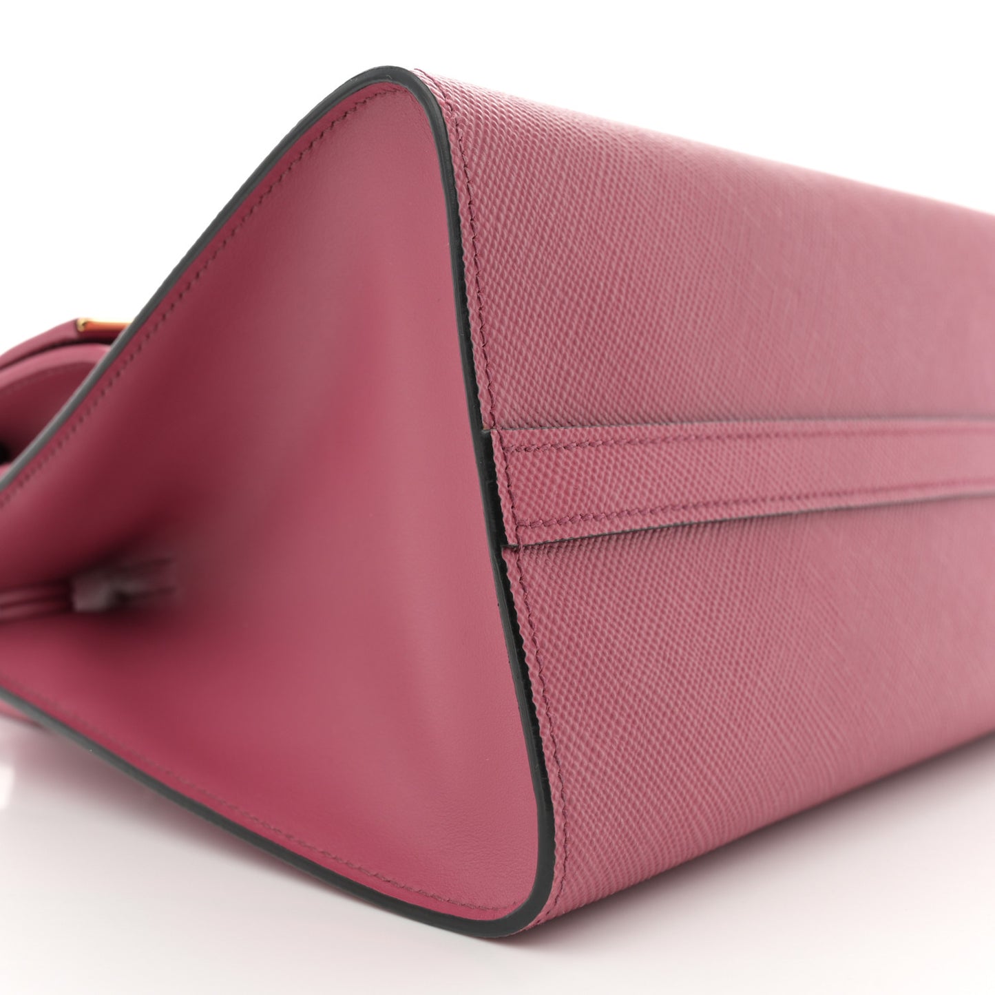 Saffiano Cuir Calfskin Small Monochrome Top Handle Tote Bruyere