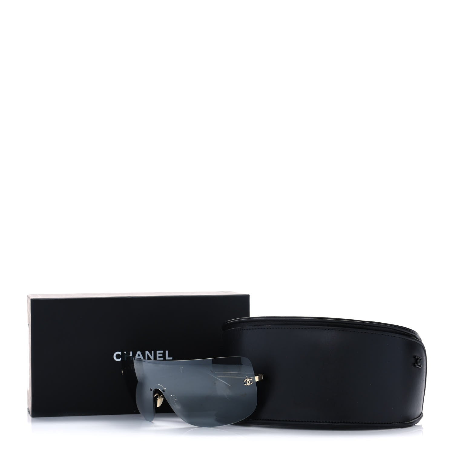 Chanel Frameless Shield Sunglasses Black 8 of 8
