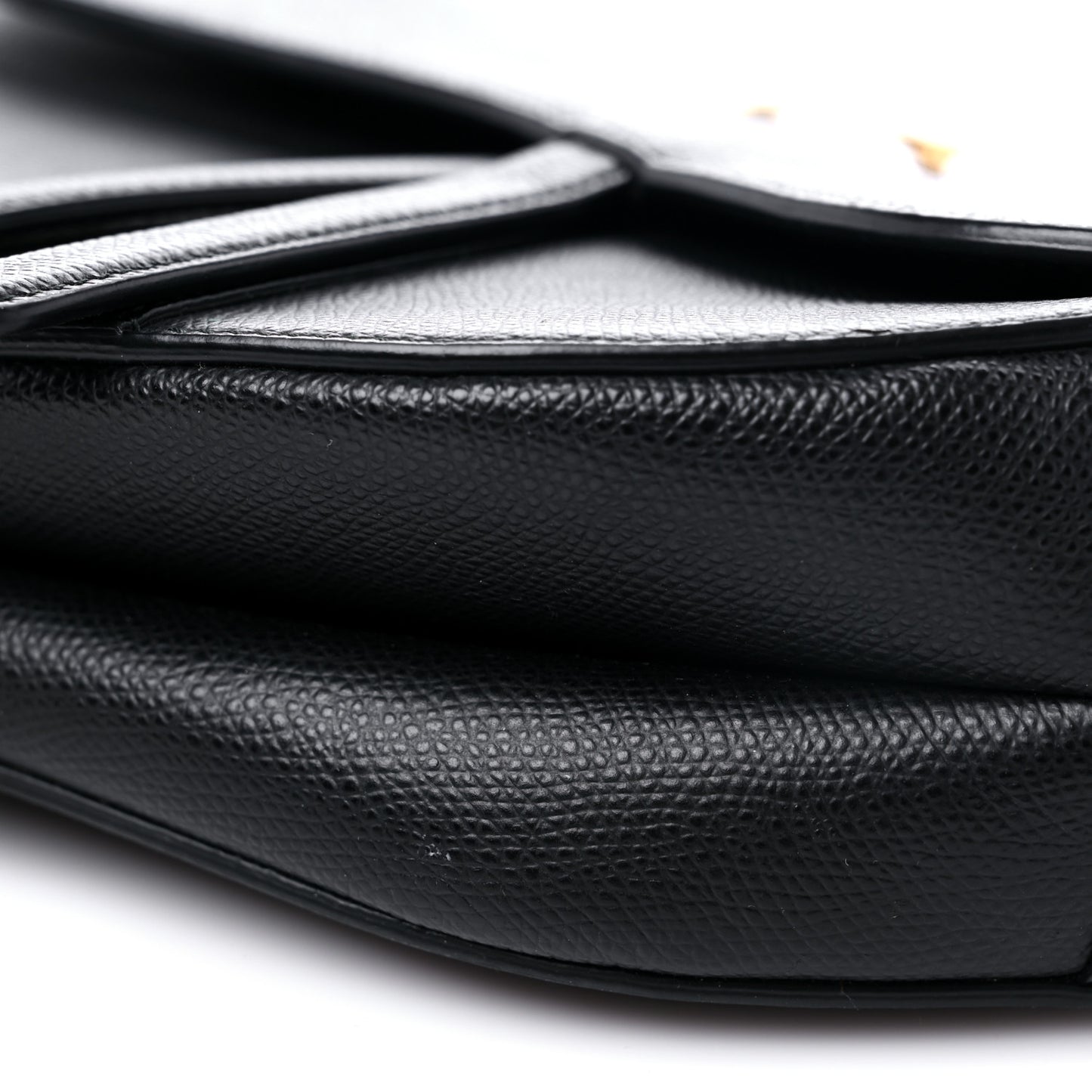 Grained Calfskin Saddle Bag Black