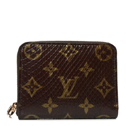 Louis Vuitton Snakeskin Monogram Zippy Padlock Coin Purse Brown 1 of 7