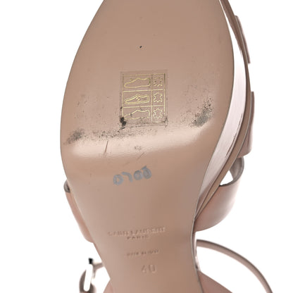Saint Laurent Patent Tribute 105 Platform Sandals 40 Nude Powder 9 of 11