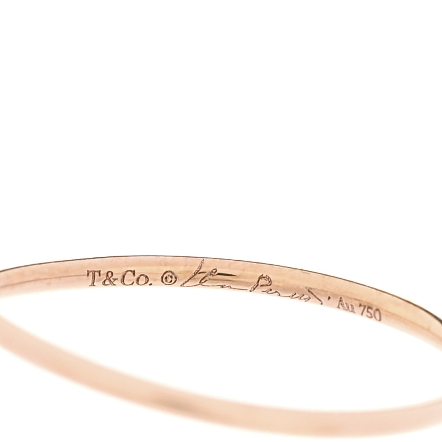 18K Rose Gold Diamond Elsa Peretti Hoop Ring 56 7.5