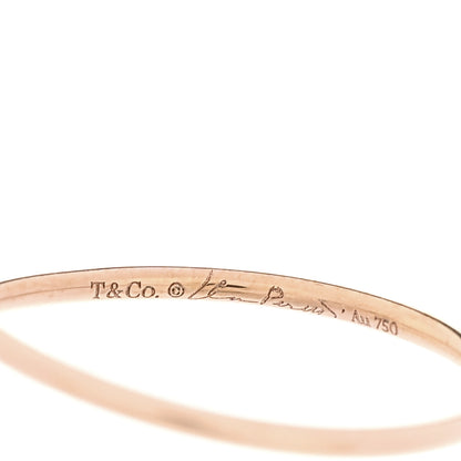Tiffany 18K Rose Gold Diamond Elsa Peretti Hoop Ring 56 7.5 4 of 5