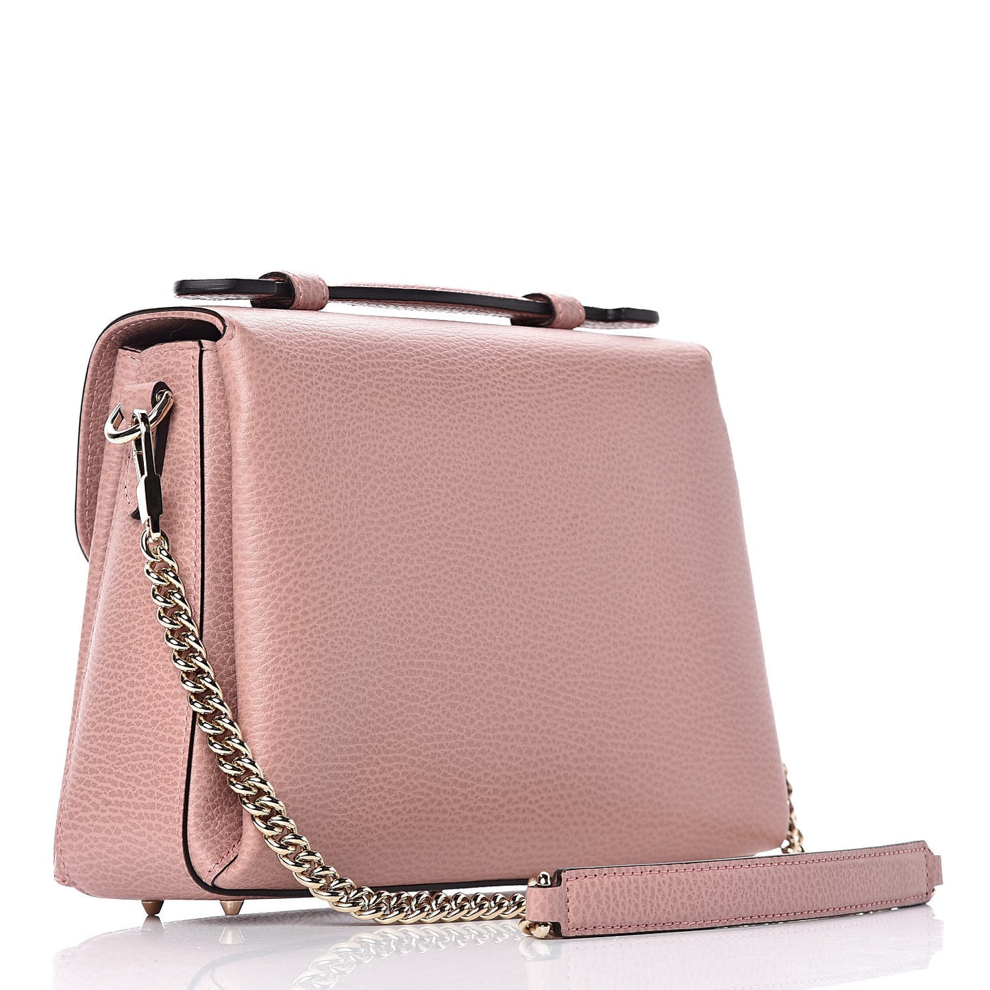 Dollar Calfskin Interlocking G Top Handle Shoulder Bag Soft Pink