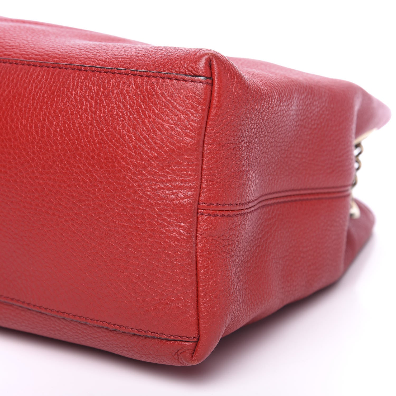 Gucci Pebbled Calfskin Medium Soho Chain Shoulder Bag Red 8 of 10