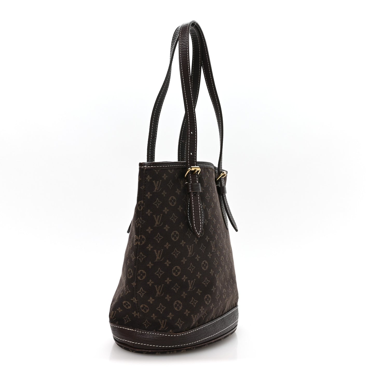 Mini Lin Monogram Bucket Bag Ebene