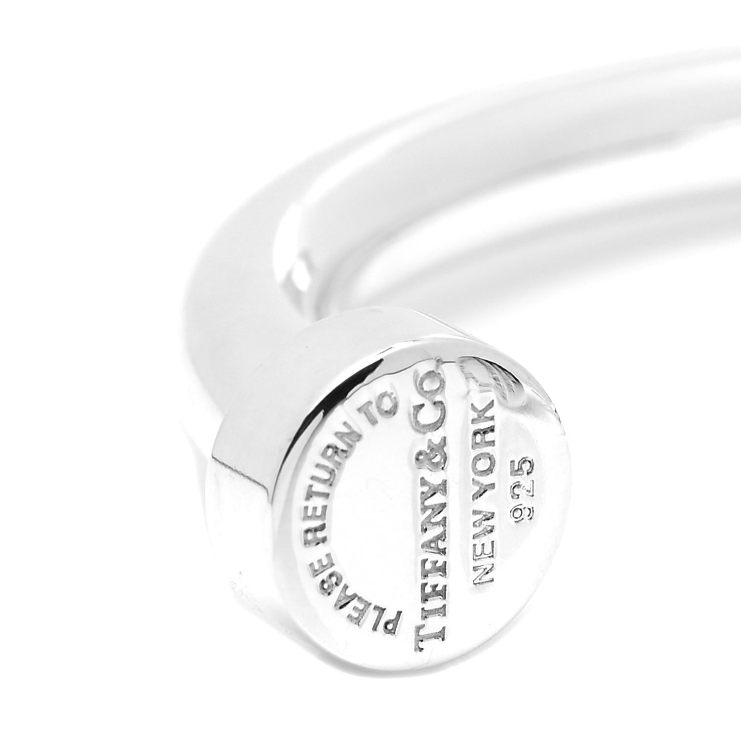Tiffany Sterling Silver Return to Tiffany Narrow Circle Edge Cuff Bracelet 4 of 5