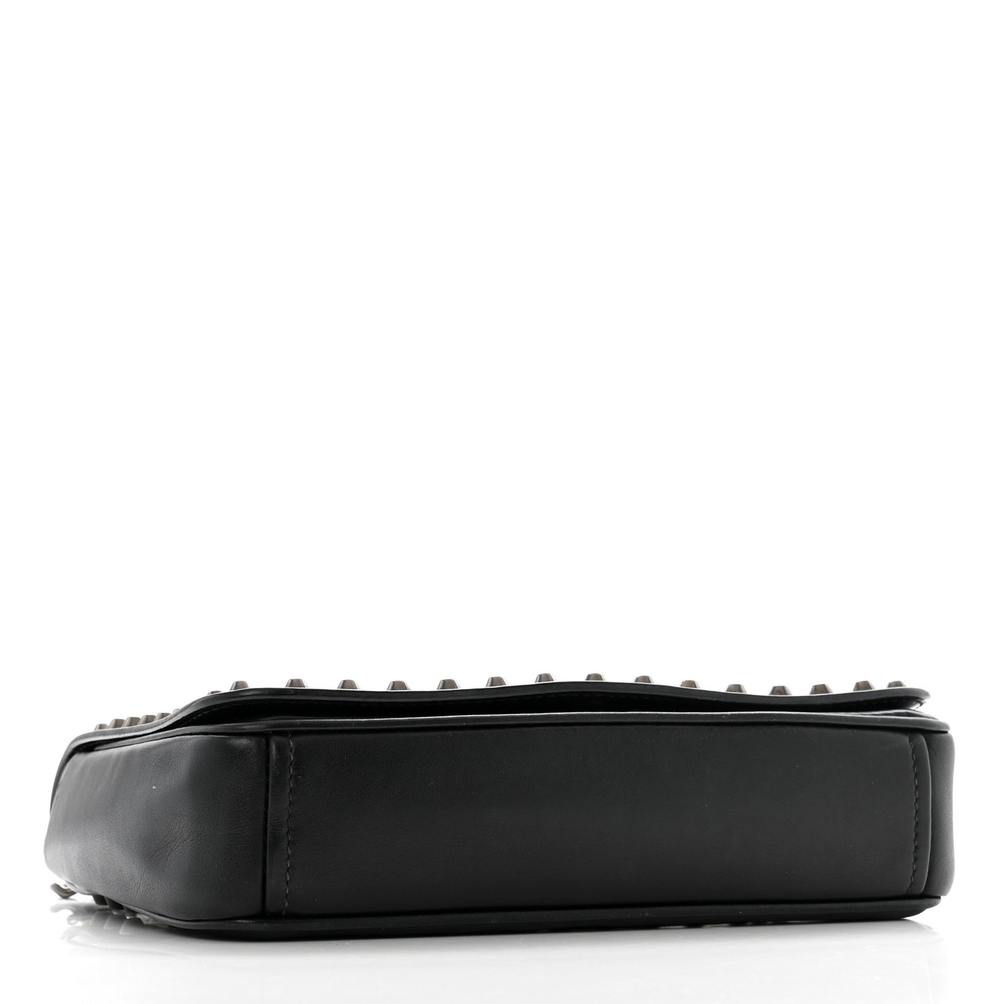 Glace Calfskin Studded Crossbody White Black