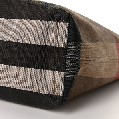 Burberry Coated Canvas Mega Check Medium Doodle Tote Black 8 of 11