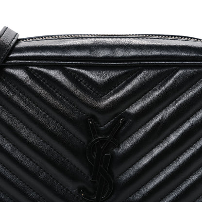 Saint Laurent Calfskin Matelasse Monogram Monochrome Lou Camera Bag Black 8 of 12