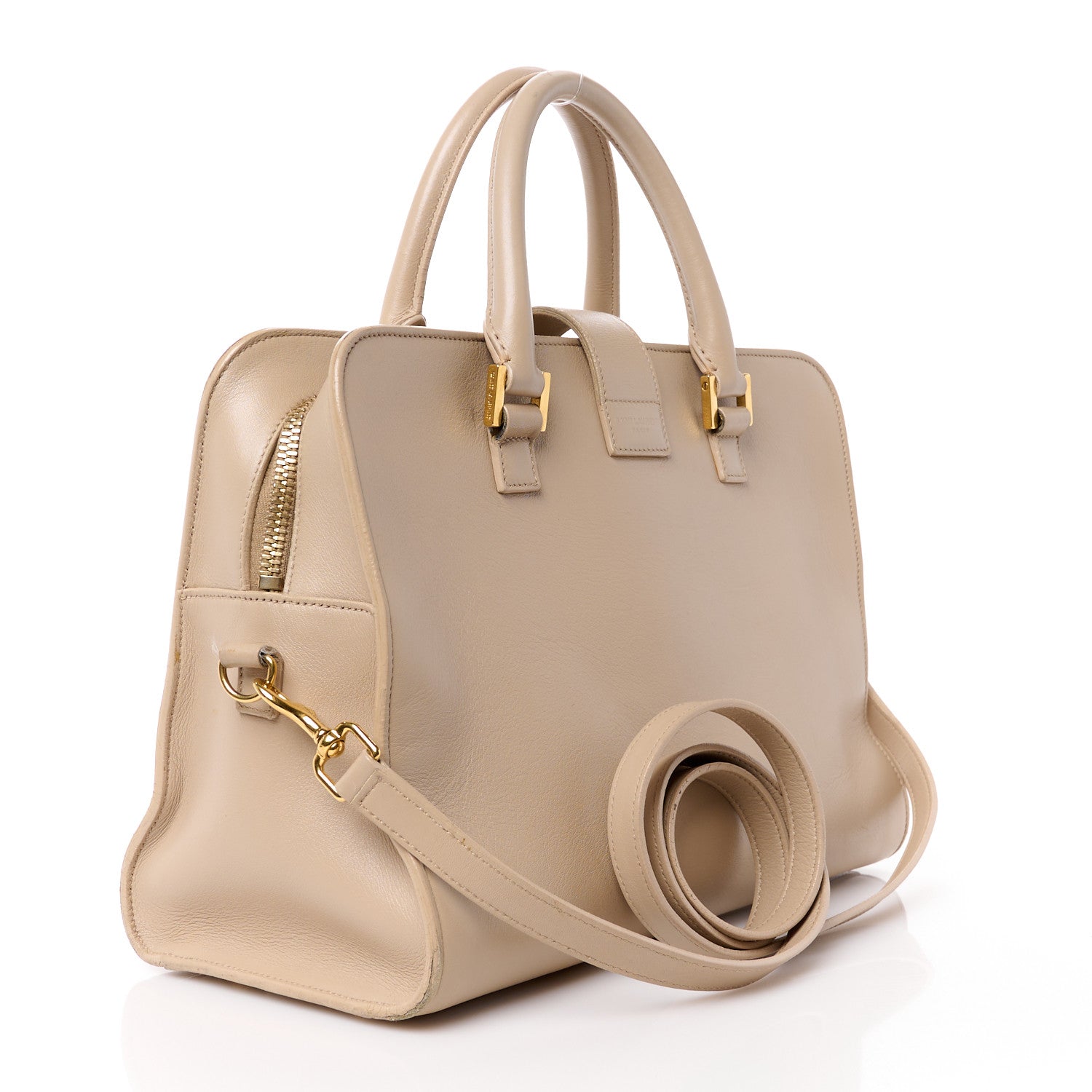 Saint Laurent Smooth Calfskin Small Monogram Cabas Beige 3 of 12