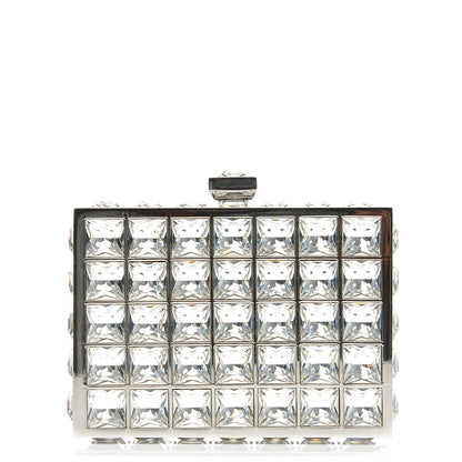 Judith Leiber Crystal Box Clutch Silver 1 of 7