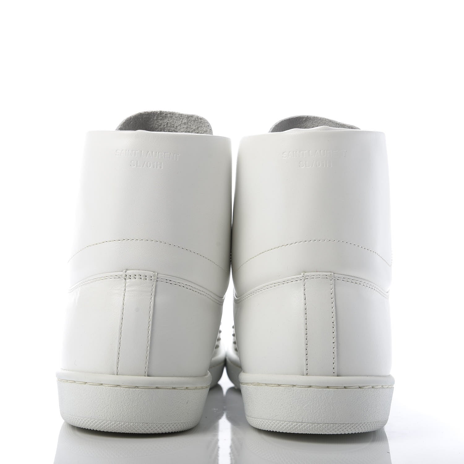 Saint Laurent Nappa Wolly High Top Sneakers 37.5 Optique White 6 of 9