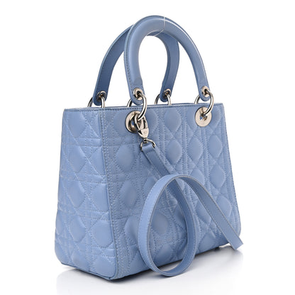 Christian Dior Lambskin Cannage Medium Lady Dior Light Blue 3 of 10