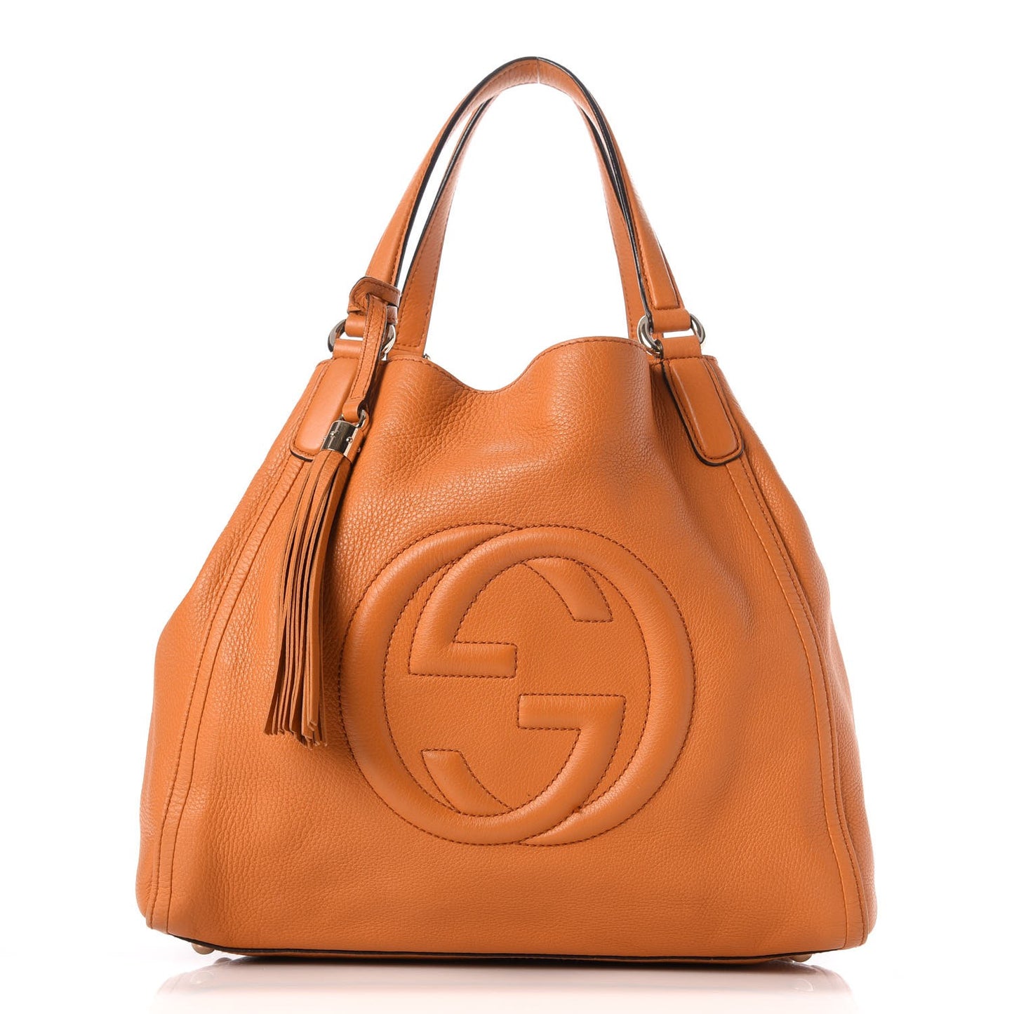 Pebbled Calfskin Medium Soho Shoulder Bag Curcuma