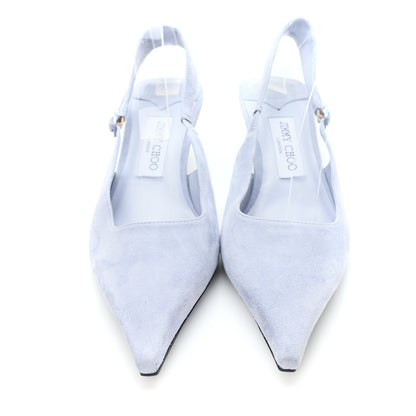 Jimmy Choo Suede Amel 50 Slingback Pumps 39 Blue 3 of 8