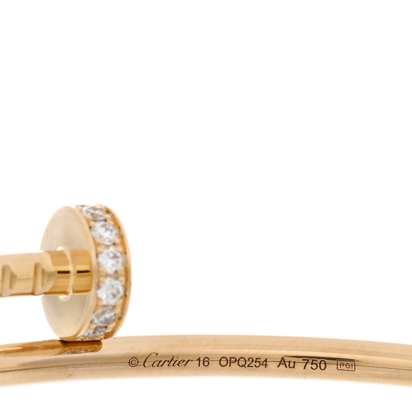 18K Yellow Gold Diamond Small Juste Un Clou Bracelet 16