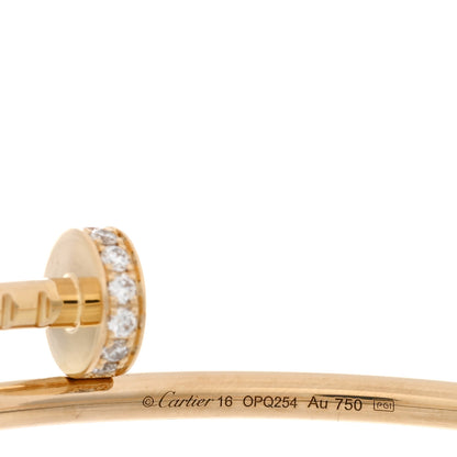 Cartier 18K Yellow Gold Diamond Small Juste Un Clou Bracelet 16 3 of 4