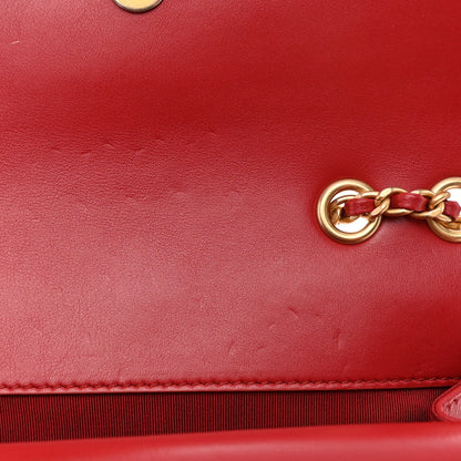 Chanel Calfskin Quilted Medium Triple Flap Red 15 of 17