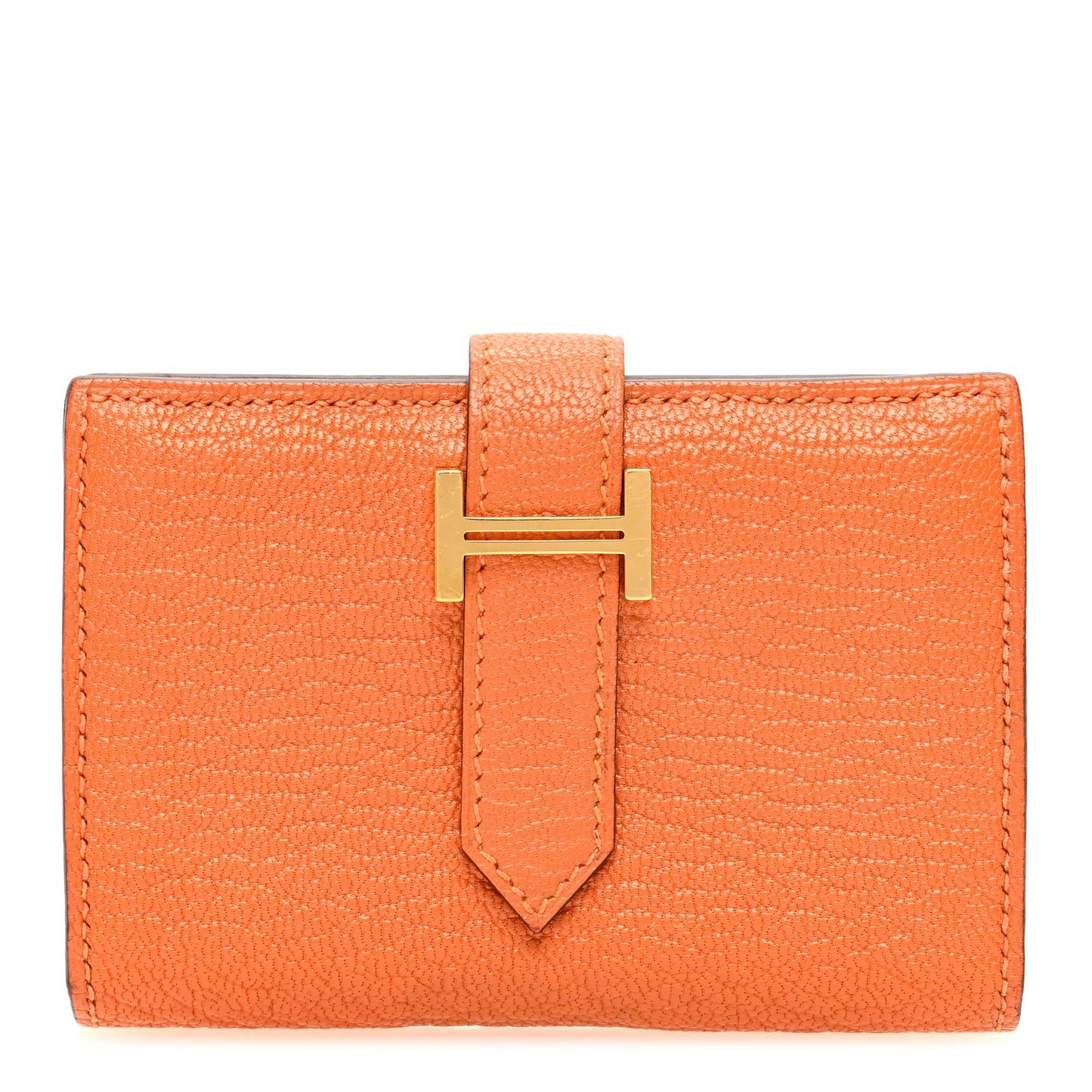 Chevre Mysore Verso Mini Bearn Wallet Orange Feu