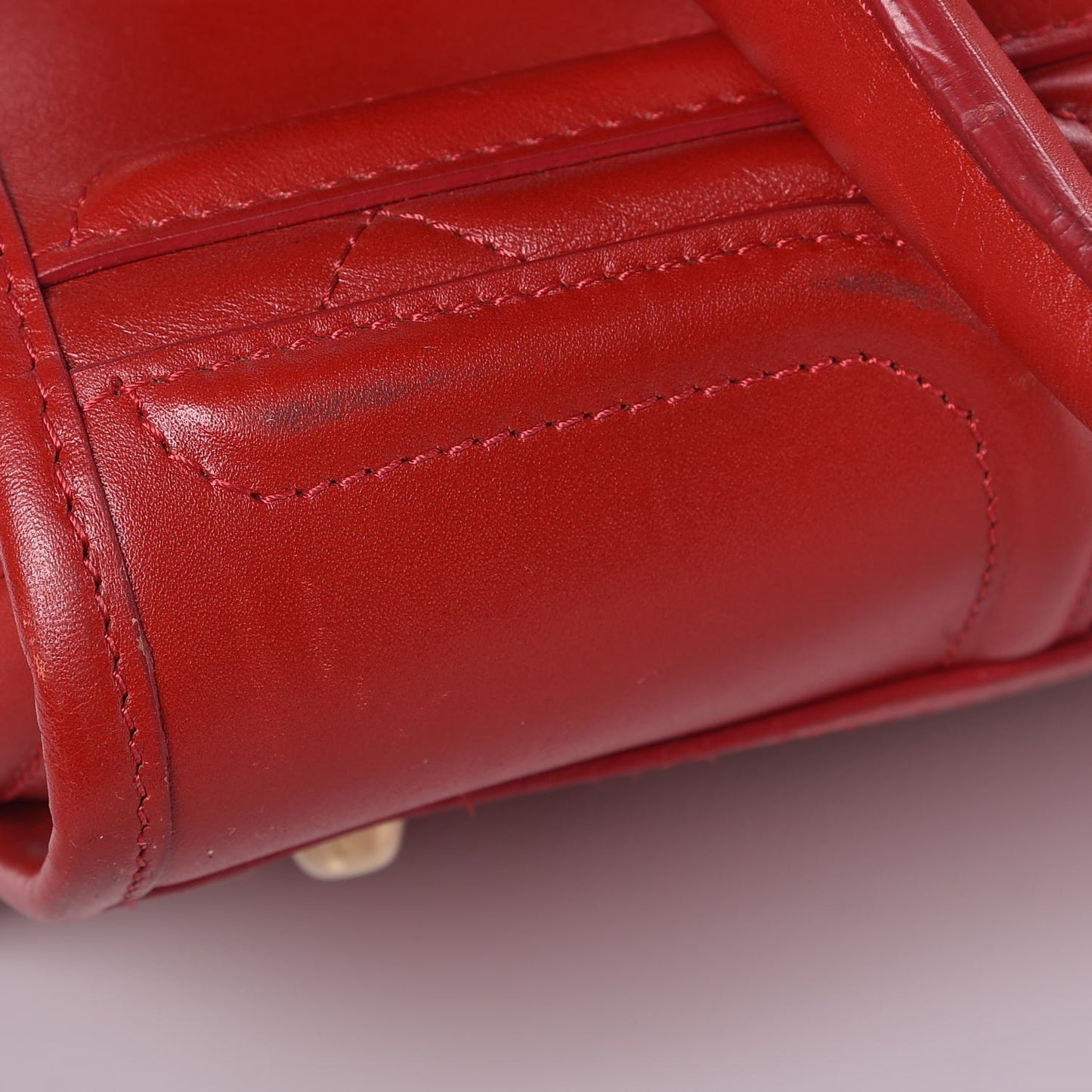 Calfskin Quilted Large Manor Tote Red