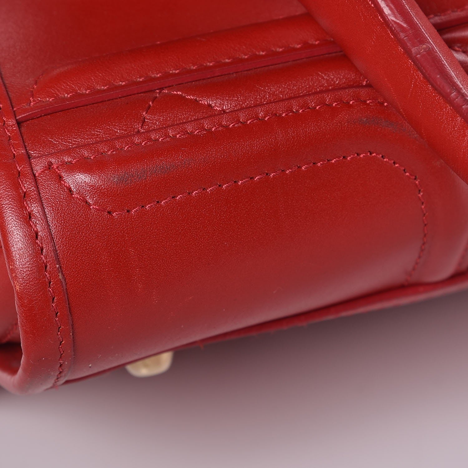 Burberry Calfskin Quilted Large Manor Tote Red 10 of 11
