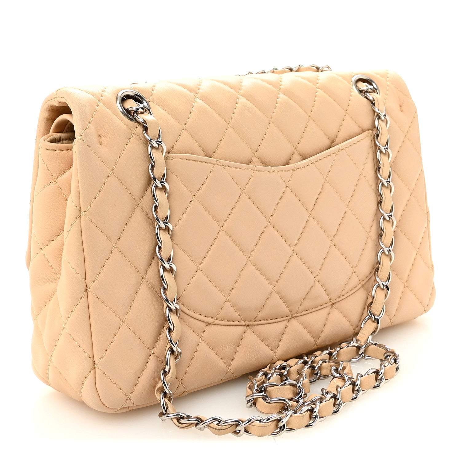 Chanel Lambskin Quilted Medium Double Flap Beige 3 of 10