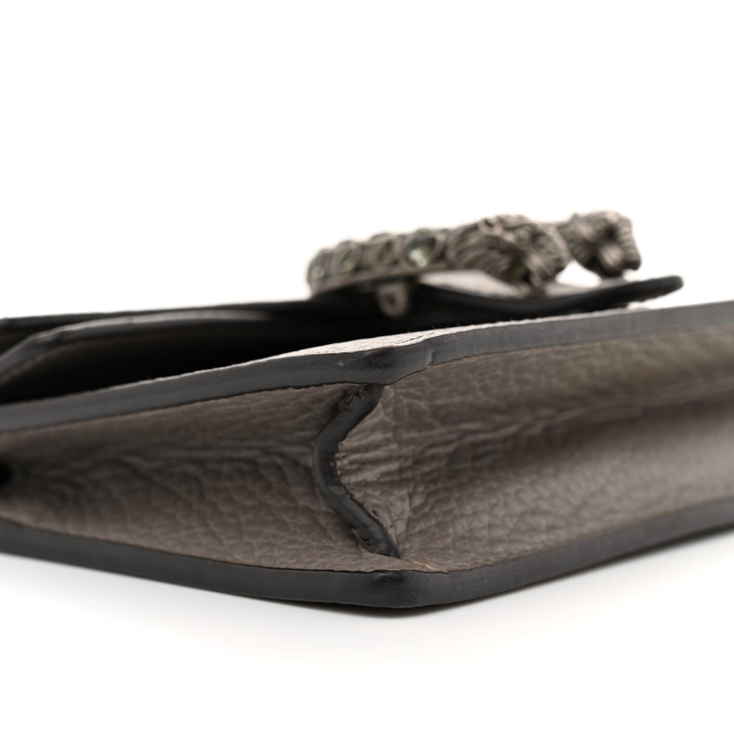 Dollar Calfskin Crystal Super Mini Dionysus Shoulder Bag Dusty Grey Black Diamond