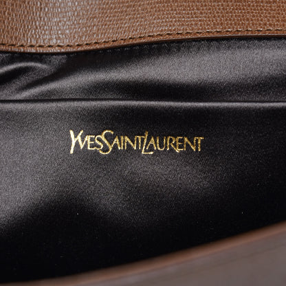 Saint Laurent Textured Leather ChYc Clutch Brown 6 of 11