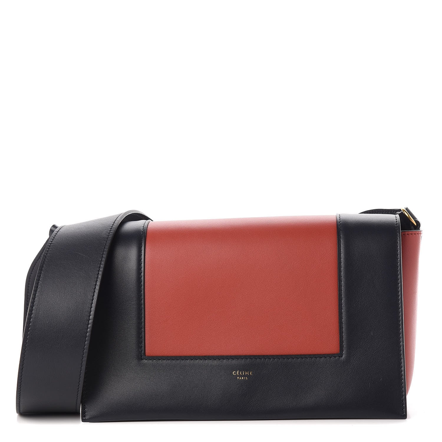 Celine Shiny Smooth Calfskin Medium Frame Shoulder Bag Dark Navy Claycourt 1 of 9