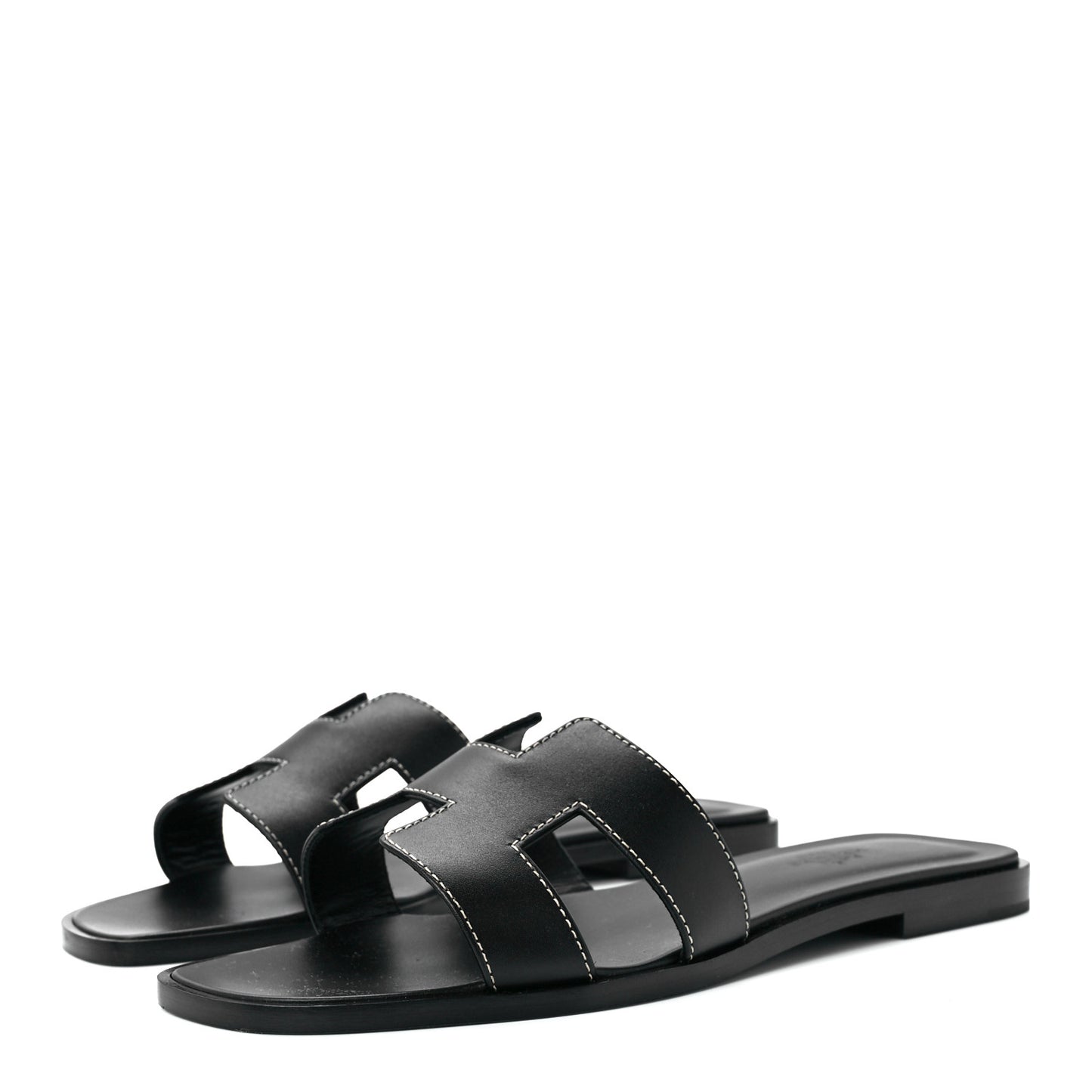 Box Calfskin Oran Sandals 37 Black