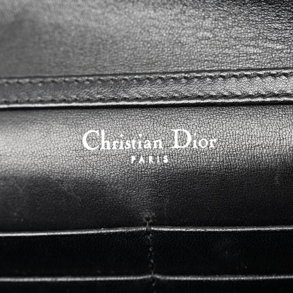 Christian Dior Grained Calfskin Diorama Wallet on Chain Pouch Black 6 of 9