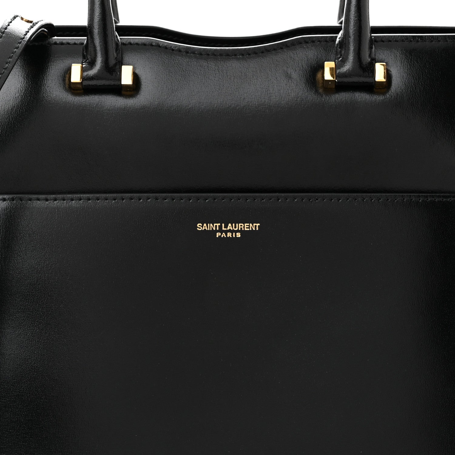 Saint Laurent SAINT LAURENT Shiny Calfskin Small Uptown Tote Black 8 of 10