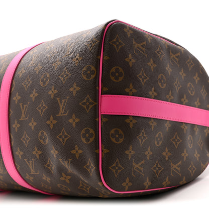 Louis Vuitton Monogram Macassar Keepall Bandouliere 50 Fuchsia 7 of 11